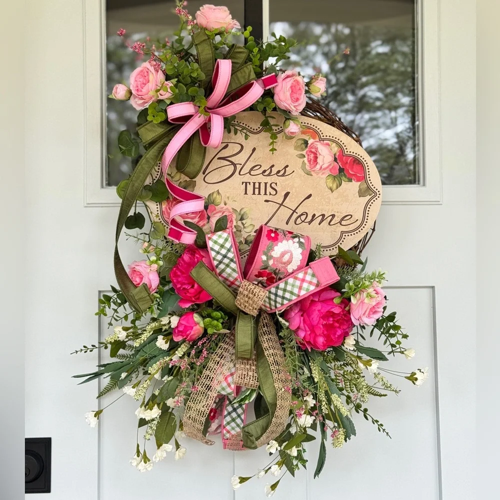 Bless This Home Floral Wreath